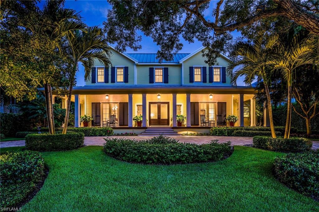 Located on one of the most beautiful streets in Old Naples, this captivating residence is just steps from the sugar sand beaches that make Naples famous. Constructed by renowned builder, A. Vernon Allen, the home flows gracefully from one engaging space to another.  Multiple socializing areas include a great room, a formal dining room, study, and a generous air-conditioned lanai that is perfect for entertaining. The chef's kitchen has top of the line appliances including Wolf & Subzero, a large island, and a separate pantry. Outside, experience true Florida living with wonderful southern exposure on the pool and spa, a summer kitchen, separate pool bath, and an outdoor shower. The large master suite is located on the ground level and features a spacious master bathroom and two walk-in closets. The second floor features two bedrooms each with en-suite bathrooms and a large bonus room that could easily be converted to a bedroom. The oversized garage is accessible from the rear alley. Conveniently located just steps from Naples' renowned 5th Avenue South and the beach this home has been meticulously maintained and is the perfect, sublime escape sure to enchant your family and friends.