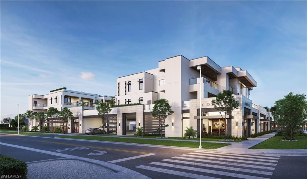 Just 10 exclusive luxury condos are for sale at Stella Naples. This boutique, three-story enclave converges the coveted Downtown Naples lifestyle with casual sophistication to create a truly unique urban-oasis bearing the prestigious Olde Naples zip code. The Celeste floorplan is the largest offered at Stella Naples. With 3 bedrooms plus and 3.5 baths, this premier unit within the building features an internal staircase directly up to a 1,123 square foot private roof deck suite. Notable residence features include wide-plank hardwood flooring, custom mahogany front door with keyless entry, custom cabinets by Ruffino featuring an expansive kitchen walnut wood island, Cambria counters, walk-in closets, en-suite bathrooms with private water closets, formal dining room with wet bar, luxury appliances, walk-in pantry/laundry, indoor and outdoor fireplaces, and a long list of additional included offerings. Concierge Design Services are available for the ultimate in customization. Stella Naples is just three short blocks to 5th Ave S, everything you love about Naples within minutes of your front door!