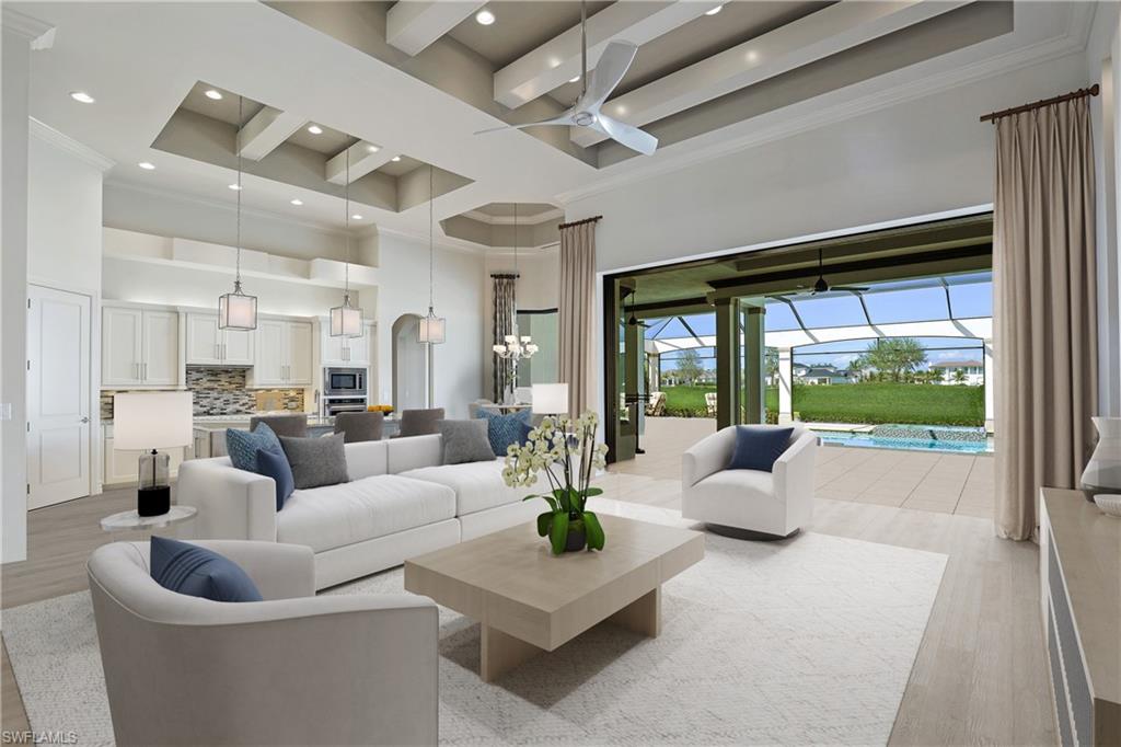 Significant $399,000 Price Improvement - Golf Membership is Available for purchase! Turnkey-furnished Custom Harbourside home in coveted Seneca - Talis Park, a West of I-75, Naples 5-star, luxury Norman/Dye golf and tennis resort community. This 2016-built contemporary pool/spa home offers 4 bedrooms, 5 baths, 2 offices, 3,998 square feet under air, 5,680 total, 2196 square feet of luxury deck with 36'pool/spa, a 3-car garage and golf & lake views. The elegant foyer reveals a stunning living room with 16-foot ceilings, two dining areas, a chef's kitchen & island, and a wet bar with wine cooler and fridge - an entertainer's delight! The floor plan flows spaciously from room to room, featuring impact windows and pocket sliders opening to the pool/spa deck offering ample seating, an outdoor kitchen, fireplace and electric hurricane shutters. Experience Talis Parks dining/entertainment venues, resort/lap pools, tennis, pickleball, bocce, state-of-the-art fitness/wellness/spa, beach shuttle, dog park, beautiful oak-lined streets & more. Ranked by Golf Digest as one of Florida’s top 20 courses with a total course renovation complete by fall 2023...bring your key & live in paradise now!