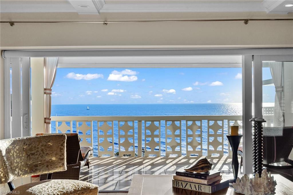 Experience coastal sophistication at Regency Towers, with over 3,000 square feet of refined living space blended elegance, comfort and breathtaking views. This exclusive penthouse offers the utmost privacy and panoramic vistas, epitomizing the ultimate retreat. Featuring three en-suite bedrooms, each with serene bay view and an expansive wraparound terrace, the residence showcases sweeping western exposures of the Gulf, ideal for enjoying iconic Naples sunsets. Designed for effortless entertaining, the interiors balance timeless sophistication with coastal luxury. Residents enjoy premier amenities including a resort-style pool and spa, fitness center, social room and access to the private Moorings Beach Club. Additional features include two covered parking spaces, an on-site manager and proximity to upscale shopping and dining of Venetian Village and downtown Naples. This exceptional penthouse captures the harmony of tranquility, luxury and convenience.