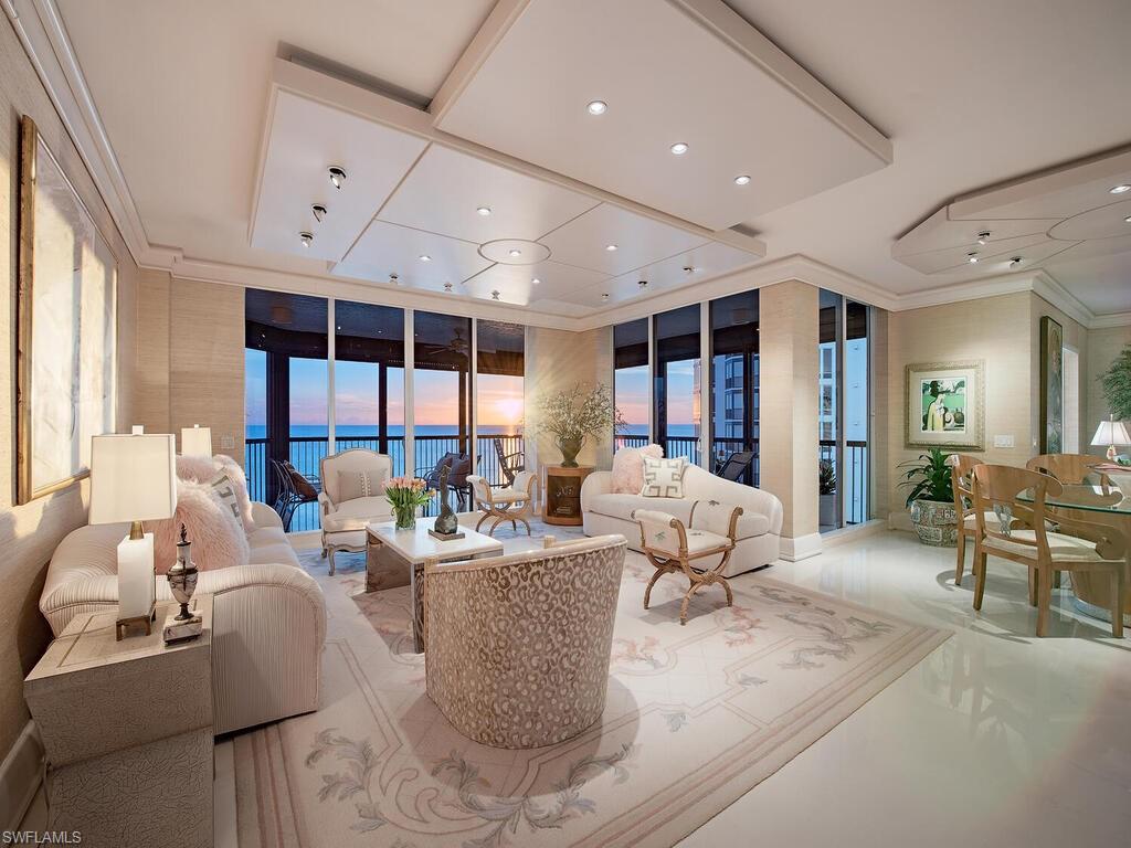 Let's Talk, Never, before seen on the market! Welcome to the luxurious Biltmore at Bay Colony! Let’s stroll thru your next home sweet home! Imagine your new residence situated on the 11th floor, unit 1104. This condominium combines architectural grandeur with masterful design elements that offers sweeping views of the Gulf that provide a picturesque backdrop. Exquisitely designed and decorated, furnished unit features the most breathtaking coastal views! Peaceful elegance is how you will feel as you are captivated by its magnificent warmth and overall beauty from the moment you cross the threshold into the formal entry, timeless features await you as your next steps will captivate you! You are effortlessly connected to the masterfully designed living and Dining room allowing easy entertaining with family and friends, features floor to ceiling western exposure sliding glass doors that provide abundant natural light, that beckons you to your private screened sanctuary balcony, open great room kitchen designed space surrounded by north facing screened balcony. The luxurious Owners Suite  offers a serene retreat, with balcony access, custom His / Her walk-in closet, luxurious custom bath features enclosed oversized rainfall shower. Two well-appointed en-Suites offer flexibility and comfort, stunning formal half bathroom, privately owned interior 11th Floor AC Storage Unit. Custom design elements throughout! Two enclosed garage spaces with one storage unit. Bay Colony offers an exceptional lifestyle in one of the most desirable developments with ultimate privacy that starts at the grand gate at Bay Colony with 24-hour security, as you enter through the main entrance, and continues at The Biltmore. You will always be greeted with a warm smile by the front desk reception who can facilitate and guide you through most any question you may have! You never have to leave Bay Colony to have a fun-filled day, featuring, private tennis center and the renowned private Beach club. Make The Biltmore at Bay Colony your next home sweet home!