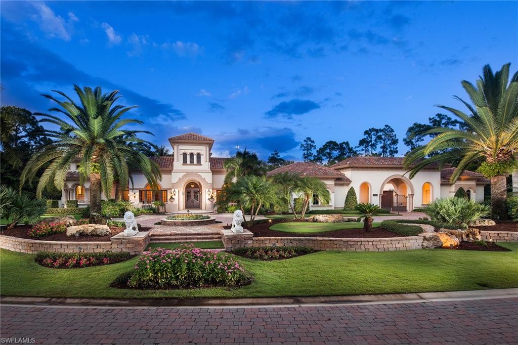 This magnificent estate wrapped in beautifully landscaped grounds offers the ultimate in privacy. Designed to encourage gracious entertaining and family comfort, this one-level, open floor plan is situated on over 1 acre. Offering exceptional quality and remarkable craftsmanship this architectural masterpiece was built by McGarvey Custom Homes. Recent updates include:  fresh interior paint and carpet in addition to fabulous new furnishings with the latest trends by KVS Interiors. Prominent features include: spacious rooms throughout, Turkish travertine flooring, captivating ceiling detail, well-appointed private office, and an expansive outdoor living area complete with summer kitchen and fireplace. Secure your treasures in the oversized five-car garage within the motor court. This residence qualifies for immediate golf membership eligibility at The Club at Mediterra.