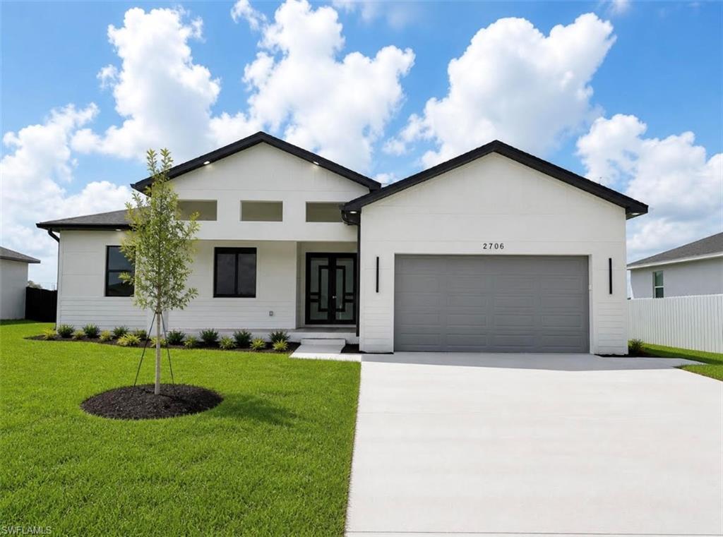 Brand New Home located in SW Lehigh just minutes to SR 82, I-75, Ft Myers and the SWFL International Airport, PRIVACY FENCE ACROSS THE BACK OF THE YARD, MOVE IN READY 4 BEDROOM 3 FULL BATHROOMS with TWO MASTER SUITES, EXCELLENT FOR IN LAW QUARTERS, C.O. HAS BEEN ISSUED, 24 X 48 POLISHED PORCELAIN TILE FLOORS THROUGHOUT THE ENTIRE HOME with 5 inch baseboards, impact resistant windows and doors, EXTRA WIDE DRIVEWAY FOR PLENTY OF PARKING, covered front porch with seal coated floors leads to large great room with grand entry, high entry foyer with LED LIGHTING, high volume ceilings throughout with tray ceilings in the living room and master bedroom, shaker cabinets with soft close doors and drawers, decorative lighting over breakfast bar, QUARTZ TOPS in kitchen and baths with waterfall counter counter on the breakfast bar, decorative wood trim under the breakfast bar, QUARTZ backsplash, stainless steel appliance package, large dining area with upgraded light fixture, spacious master bedroom with dual walk in closets, private bath with dual sinks with upgraded LED lighting and built in controls in the mirror, tiled walk in shower with frameless glass doors, 4th bedroom guest quarters off of the kitchen area with it's own private bathroom, indoor laundry room with built in cabinets, covered 16 X11 porch in the rear overlooking the backyard WITH OUTSIDE KITCHEN FEATURING SINK AND REFRIGERATOR, double garage with grey seal coated floors, EXCELLENT LOCATION IN SW LEHIGH LOCATED JUST DOWN THE ROAD FROM THE NEW GATEWAY MARKETPLACE ON SR 82 WITH THE NEW HOME DEPOT AND PUBLIX, MINUTES TO I-75, FT MYERS AND THE SWFL INTERNATIONAL AIRPORT. NO FLOOD INSURANCE REQUIRED HERE. LEHIGH IS THE HIGHEST ELEVATION IN LEE COUNTY.