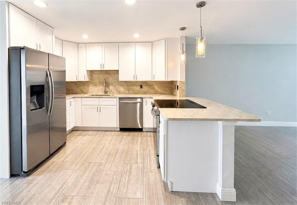 Welcome to this beautifully remodeled first-floor condo located in a quiet and well-maintained Naples community. Offering 2 bedrooms, 2 bathrooms, a versatile den ideal for a home office, and 1,133 square feet of updated living space, this annual rental combines comfort, style, and convenience.
The renovated kitchen features shaker-style cabinetry, stainless steel appliances, updated countertops, modern lighting, and generous storage. Large-format tile flooring flows throughout the home, complemented by fresh neutral finishes and beautifully updated bathrooms with contemporary fixtures and glass shower enclosures.
Additional upgrades include a new water heater (2025) and a new washer and dryer (2025). Enjoy peaceful landscaped views and the convenience of first-floor living with assigned parking just steps away.
Rent includes water, sewer, and garbage service. Residents also benefit from professional landscaping, exterior maintenance, on-site maintenance services, and on-site property management. Available now for a 12-month lease. Unfurnished. No smoking. Pets subject to owner approval.