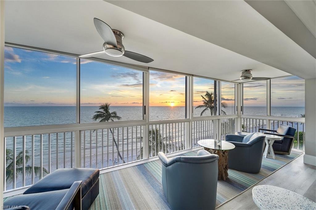 Where two penthouses become one beachfront estate in the sky. Colonial Club. Coquina Sands, Naples. 
Perched atop the exclusive Colonial Club in Coquina Sands, this extraordinary residence represents a rare opportunity to own a true Gulf-front retreat. Created from the seamless combination of two penthouses—601 and 602—this offering delivers approximately 3,500+ square feet of refined beachfront living, blending the scale of a private residence with the ease and security of condominium ownership. Residence 601 offers approximately 1,760 square feet under air plus a covered balcony, distinguished by its coveted end-unit position and additional windows that fill the home with natural light. Designed with timeless modern wood cabinetry and a neutral palette, this residence includes three bedrooms and two bathrooms with walk-in showers and understated finishes, creating a calm and inviting environment suited for both everyday living and entertaining. Residence 602 presents a beautifully reimagined residence with approximately 1,758 square feet of thoughtfully designed living space. The home features top-of-the-line appliances, quartz countertops, all-white custom cabinetry, and elegant designer lighting throughout. Spa-inspired bathrooms evoke the look of a Carrara marble finish, while the layout includes a spacious primary suite and a flexible office that may serve as an additional bedroom. Together, the two residences form a rare dual-penthouse configuration that lives like a single-family beachfront home in the sky. The combined layout includes four bedrooms plus a den, two expansive living areas, multiple dining spaces, and two glass-enclosed lanais that frame sweeping Gulf views and unforgettable sunsets from multiple vantage points. Set within the intimate Colonial Club, a boutique Gulf-front building of only 18 residences, owners enjoy a quiet, private atmosphere enhanced by full-time on-site management and a community of seasonal residents who value discretion and relaxed beachfront living. Ideally located near Lowdermilk Beach, Fifth Avenue South, Third Street South, Miracle Mile, and the newly opened Naples Beach Club at the Four Seasons, the residence is also positioned within Naples’ emerging luxury corridor, where new landmark developments continue to elevate the coastal lifestyle experience. A rare opportunity to acquire approximately 3,500 square feet of Gulf-front living in one of Naples’ most desirable beachfront locations—offering exceptional scale, privacy, and coastal sophistication.