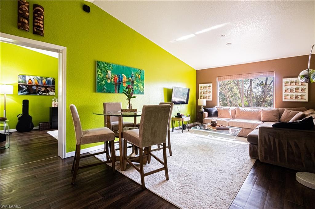 Here's your perfect piece of paradise (your own Naples pied a terre).  This 3rd Floor end unit condo features 2 bedrooms, 2 baths, vinyl flooring throughout (No carpet), large walk in closets in both bedrooms, and a deeded under carport parking spot  This popular community includes a large clubhouse, 24-hour exercise room, heated community pool/ spa, tiki hut, car wash area, and garbage valet. This community also includes an onsite property manager and patrolled security. Key Royal is a well-maintained gated community with low condo fees, and located close to shopping, restaurants, the new Founder's Square, and nearby public golf course.  Close to 75 and the beaches.  Don't miss this opportunity.