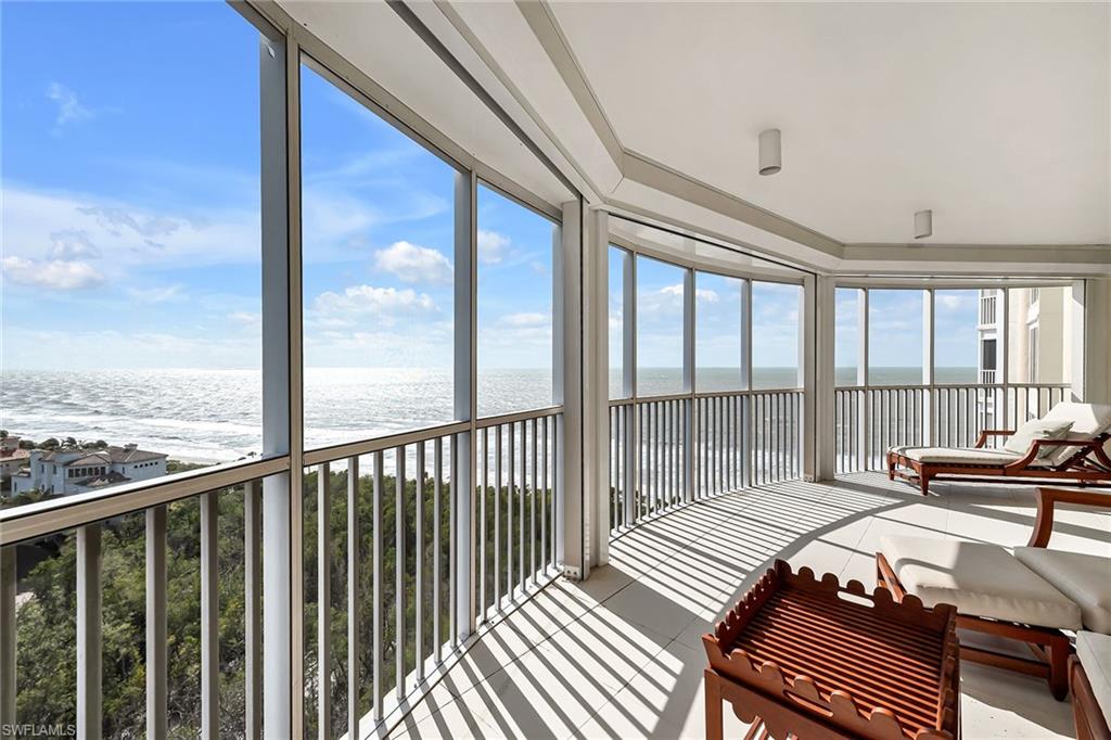 Contessa at Bay Colony's newest offering is Contessa 1201 with sweeping sunrise and sunset views. This residence affords its owners unobstructed views east, south and west across the Gulf of Mexico. Elegantly renovated by Chicago architect John Wilson and interior designer, Almerico and Associates, Contessa 1201 boasts more than ultimate modern elegance, it is luxury at its finest. This condominium residence offers three bedrooms plus den, office and 3 and 1/2 bathrooms. The kitchen features Poggenpohl solid wood cabinetry, quartzite countertops, Wolfe and Miele appliances and an induction stovetop. Contessa 1201 also includes a large screened lanai and two open lanais to fully enjoy the views. Other features include walnut wall panels, wet bar and recently refinished oak floors with inlay. Contessa features expansive outdoor space including a saltwater pool area and your own private pool cabana with a boardwalk nearby that leads directly to the ocean, a 24-hour staffed front desk and a full-time resident manager. Bay Colony owners enjoy a private beach, tennis club and all the amenities of Pelican Bay including oceanfront dining clubs, nature trails, bike paths and canoeing.