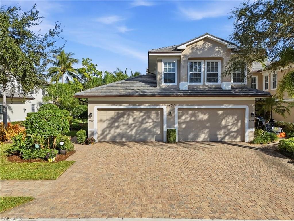Welcome to this  stunning top-floor end unit in the prestigious, guard-gated Hawthorne enclave of The Classics Plantation Estates at Lely Resort. This beautifully residence offers tranquil lake views, elegant finishes, and a spacious, light-filled layout that’s unfurnished and ready for immediate move-in. This rental includes a membership to The Players Club & Spa which includes pools, a spa, tennis, pickleball, clubhouse, Restaurant, fitness center and a poolside bar and grill. The open-concept floor plan features three generously sized bedrooms, each with a private en-suite bath, ideal for comfortable everyday living or hosting guests. Enjoy peaceful mornings and relaxing evenings on your private screened lanai, overlooking lush tropical landscaping and serene water views. New flooring throughout, and impact-resistant windows and doors for added safety and comfort. A private elevator takes you from the ground-floor entry directly to your living space, and ample storage ensures effortless organization. Just a short stroll from the Hawthorne community pool and clubhouse, experience luxury living in one of Naples' most sought-after communities—Welcome home!