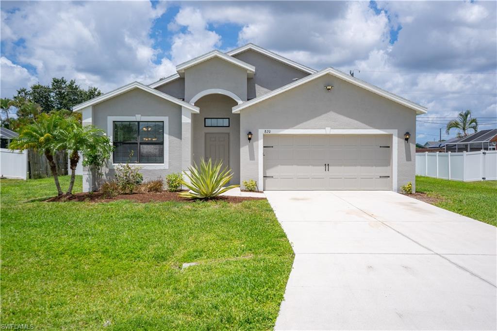 Discover the perfect blend of style, space, and Southwest Florida living at 820 SW 9th Ave. Nestled in one of Cape Coral's most desirable neighborhoods, this beautifully maintained 4-bedroom, 2-bath residence offers nearly 2,000 square feet of thoughtfully designed living space that's ready to welcome you home.  Step inside to an open-concept layout filled with natural light, where the spacious living, dining, and kitchen areas create an inviting atmosphere for both everyday living and entertaining. Whether you're hosting family gatherings or enjoying a quiet evening at home, the functional floor plan offers comfort and flexibility for every lifestyle.  The generously sized primary suite provides a relaxing retreat with ample closet space and a private en-suite bath, while three additional bedrooms offer endless possibilities for guests, a home office, fitness room, or growing family.  Outside, the oversized backyard is a blank canvas for your Florida dream lifestyle. With plenty of room for a custom pool, outdoor kitchen, fire pit, or lush tropical landscaping, you'll have the space to create your own private oasis. The home's curb appeal and well-kept exterior only add to its appeal.  Conveniently located near shopping, dining, parks, schools, golf courses, and just a short drive to world-famous Gulf beaches, this home offers the ideal combination of tranquility and accessibility. Whether you're looking for a primary residence, seasonal escape, or investment opportunity, this property checks all the boxes.  Don't miss your chance to own a home in one of Southwest Cape Coral's most sought-after locations. Schedule your private showing today and experience everything this exceptional property has to offer!