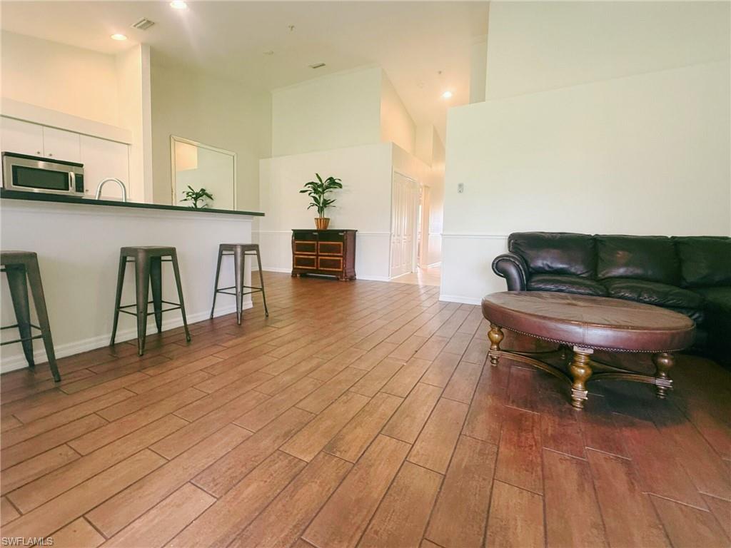 Available as an annual ($2,500/mo) or seasonal lease (rates subject to change by month/term). First month's rent $2500, Last month's rent $2500 and security deposit of $2500 all due before move-in and after HOA approval of each tenant. Unit includes basic cable and internet, water and AC maintenance and filter change 3-4 times per year. One covered parking, access to storage unit and mailbox, community pool and clubhouse. Tenant responsible for their own electricity. If tenant(s) is/are a student(s), Landlord will require parents to co-sign or a guarantor of each tenant. Security deposit will be used towards professional departure cleaning, wall patch & paint refresh, any damage to furnishings and incidentals, etc. No Pets. Background and credit check subject to HOA fees and guidelines.  This 2BR/2BA, 1,134 SF second-floor condo in gated Stoneybrook Estero offers height, light, and is completely TURNKEY. The great-room plan features high ceilings, a bay-window kitchen with stainless appliances, updated lighting/fans, and rich-tone tile in the main living areas. Quiet interior building with assigned covered parking and secure exterior storage. Stroll ~2 minutes to the satellite pool or head to the community center’s amenities—tennis, pickleball, basketball, resort-style pool, fitness center, softball, soccer, and more—perfect for an active lifestyle. Master-planned, pay-to-play golf community in a prime Estero corridor near the I-75 exit, FGCU, Miromar Outlets, Gulf Coast Town Center, dining, entertainment, and ~15 minutes to RSW.