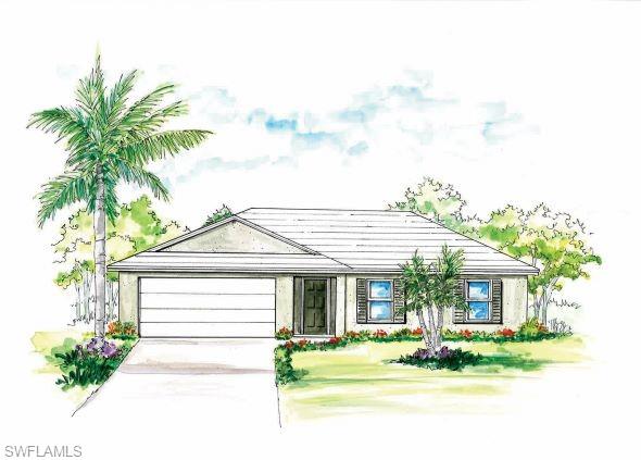 New construction!! Brand New floorplan the “Anna Maria” in the Signature Series. Beautiful 3 bedroom home in North Cape Coral. Home includes a full 1 year warranty and a 10 yr structural warranty. Open floor plan with cathedral ceilings and kitchen overlooking living area. Features include: Concrete Block Construction and Interior Wood Framing, Lenox 14 Seer high efficiency AC system, Moen plumbing fixtures, Dimensional Shingles, PGT Low E Insulated windows, 30” upper cabinets, stainless steel kitchen appliance package, irrigation system, water treatment system, 18" tile in kitchen and baths, walk in shower in master bath.  You will not find another new construction home at this price with this quality of construction.
