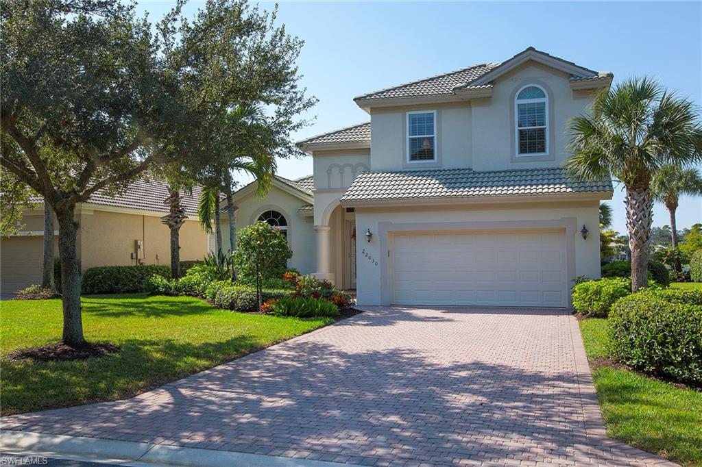Mile-wide view from this western exposure, four-bedroom, two-bath, two-car garage with pool and spa home. Hurricane protection throughout includes impact-resistant windows, electric hurricane shutters and accordion shutters. This is the home for the buyer who wants a fabulous view. The owner has continued to enhance and upgrade the home with a new kitchen renovation, all new stainless steel appliances, granite countertops, replaced HVAC and added a separate air conditioner for the upstairs living area, central vac. Additional features include tile in the living areas, new light fixtures, pull-out kitchen drawers, new Kohler toilets, air conditioned storage and the conversion of an upstairs open loft to a private guest bedroom with French doors and closet, a great space to use as a den or overflow for visitors. The guest bathroom and half bath have new granite, sinks and paint, feels like a vacation with soft colors. Shadow Wood community offers three championship golf courses, nine HarTru tennis courts with a full-time tennis director, beautiful clubhouse with new outside terrace seating surrounding the new fireplace. Private beach membership is available through the Commons Club.