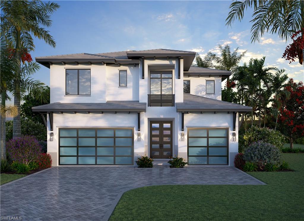 PRE CONSTRUCTION GORGEOUS BUILD- GOLF CART TO THE BEACH! Buy now and make the decisions on elevation, flooring, tops, appliance package and more! This home will have 6 bedrooms including 2 master suites, 5 full bath, 2 half baths including a pool bath, additional flex/den/loft space, large 3 car garage, pool, spa, sundeck, Artisan outdoor kitchen, Subzero/Wolf appliance package including gas cooktop, marble tops, and over 4,600 sq ft within 1.5 miles to Park Shore beach! This home will have all of the high end finishes you would expect. 48" Sub-zero refrigerator, 48" Wolf Gas cooktop, 46" sink with 2 faucets, wolf double oven, marble tops or quartzite throughout, custom commercial grade hoods, European white oak engineered hardwood, buried gas tank, porcelenosa tile, Stormsmart Screens on the covered lanai, motorized shades in living and primary suite, and gorgeous custom designed fireplace walls. You will have a hard time deciding where to entertain between your two story volume living area, your outdoor living area with 86" TV wall with gas fireplace, or your upstairs living room with full wet bar. The oversized primary closets and all other closets will be built out and can be modified as needed for the buyer! Don't miss out on this home close to EVERYTHING Paradise has to offer with a short golf cart distance to the beach! Across the street you can see an example of the construction on the recently sold home and another home across the street is pending and under construction.  Come check out the finishes and then design this one for yourself. Seller financing options are available. *pictures besides the floor plan and elevation options are of a past build on the street- the plan has been improved and enlarged, but the finishes will be the same or higher in this next build.
