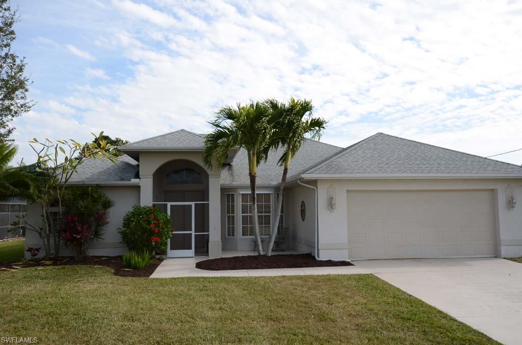 LOCATION, LUXURY, and VALUE: Everything awaits in this exceptional sailboat-access pool home. Fish from your backyard dock and enjoy superb boating access without bridges or locks.  A momentary idle through the canal reveals near-immediate access to the Caloosahatchee River and Gulf of Mexico, without sacrificing central access to dining, shopping or entertainment.
 
Relax poolside on the large screened lanai. The outdoor areas have plenty of room to make your own or share with guests.
 
Stretch out within a bright, open floor plan, four bedrooms and storage galore: a giant master closet, cavernous walk-in pantry and a laundry room with generous cabinet space. The oversized two-car garage boasts two large closets of its own.
 
Benefit from the Cape Coral water system with added water softener, reverse osmosis filtering system and all assessments paid.