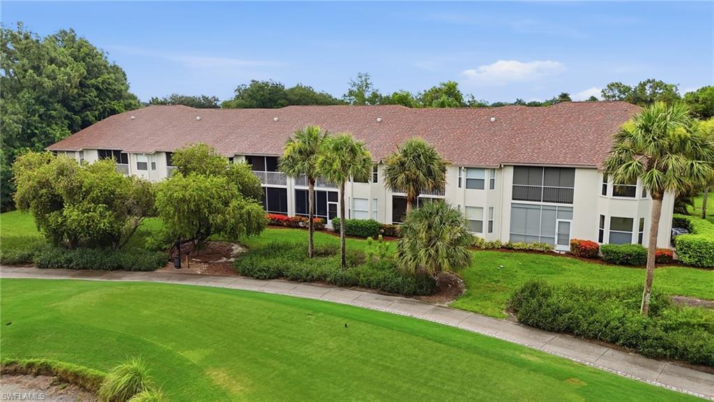 Enjoy the SWFL lifestyle in this well maintained 2BR/2BA + Den - second floor Veranda in the highly sought after Olde Hickory Golf & Country Club. This light filled residence offers an open floor plan with ample living space with vaulted ceilings, and the rare convenience of two screened lanais- perfect for morning coffee and peaceful golf course views of hole #7. The property is offered TURNKEY including a pull-out sectional sofa that is currently stored in the garage. The primary suite features access to the golf course side lanai. The split bedroom layout provides privacy for guests. The bright kitchen offers ample cabinets and double pantry. The dining/ family room flow seamlessly for great entertaining. Olde Hickory is a premier bundled golf community featuring an 18- hole championship course, clubhouse with dining, resort style pool, fitness center, tennis, pickleball and a vibrant social calendar. Ideally located just minutes from RSW, shopping, dining, spring training facilities, an white-sand Gulf beaches. Whether you're looking for a full-time residence, seasonal getaway, or investment opportunity, this property is the best priced B unit available and offers one of the best values in Florida country club living.