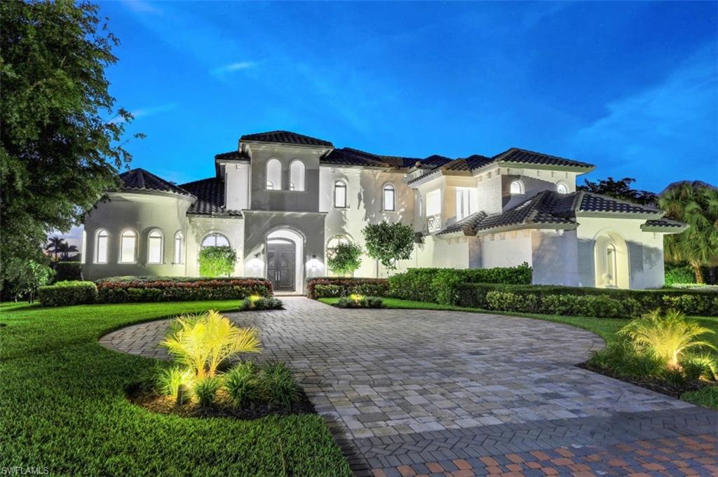 H7961- Property Information: Located in the exclusive Quail West Golf and Country Club Community, this residence is being offered furnished with an inviting elegance. Completely renovated, and impeccably maintained this home feels brand new! Grand entry with Italian porcelain tile showcases a spectacular view of the pool, lake and the golf course. This home features 12” baseboards, crown molding, wood flooring throughout bedrooms, loft and office. The kitchen with Wolf/Subzero appliances and large island open to the great room facing the fabulous outdoor living space. First-floor primary suite has gorgeous architectural details with renovated bath featuring a spacious wet room with his/ hers rain head showers, freestanding soaking tub, floor to ceiling Italian marble. The split floorplan is ideal with first floor ensuite guest room and ensuite bedrooms upstairs. The loft is perfect for movies with blackout shades. The outdoor lounge and pool area are updated with extended sitting area facing lake / golf course, new outdoor kitchen with grill, cooktop, refrigerator, ice maker, retractable screens, and new fireplace. Whole house filtration system. Transferable House Membership included.