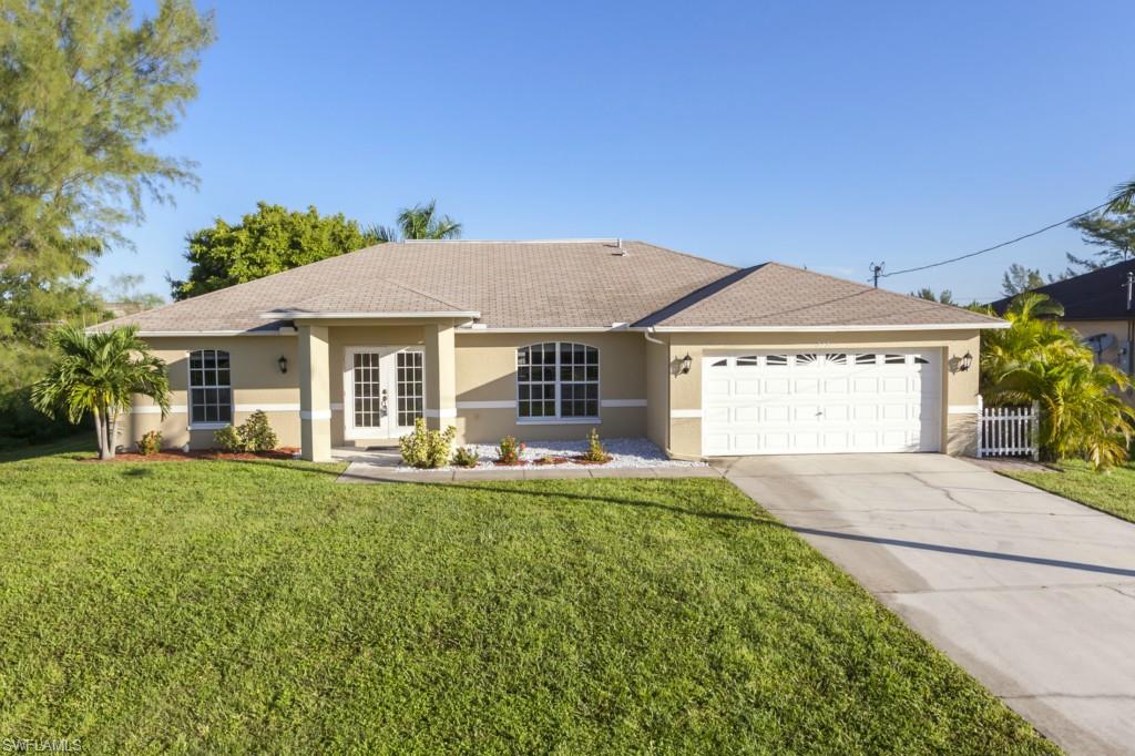 This updated SW home features granite counter tops, high end tile flooring, Stainless appliances, and all the little details to make this a great home! The central location is great for shopping with Publix and other shops within just a mile. The boat ramp is at the end of the road for gulf access. 3 bedrooms and 2 baths (both updated). The master bath features a separate soaking tub and a luxury walk in shower with seamless glass doors. Off of the great room is a very large den/media room/ or could be a 4th bedroom connected to the Jack and Jill bathroom. Call your agent for a private viewing right away before this one is gone!