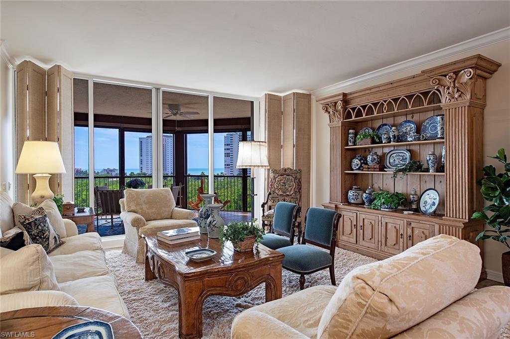 Situated in the heart of Bay Colony, Toscana residence 604 captures a world of natural beauty surrounded by Upper Clam Bay & the Gulf of Mexico.  The coastal elegance welcomes the sunrise and sunsets from the expansive terraces of this ever-popular end tier. Toscana offers private elevator entry directly to your home.  With an interior of perfection, this rarely available end residence also includes 9’ ceilings, two balconies, two guests suites along with a light and airy master bedroom and bath.  Enjoy the onsite fitness center with the state of art fitness equipment in addition to the secured Gated Bay Colony seaside community boasting the Beach Club with full beach service and fine dining.  Additionally, enjoy the unparalleled amenities of all of Pelican Bay with two Beach restaurants as well...  The community is nestled next to the World Class Ritz Carlton and nearby fine dining and shopping…. Life is a Beach in Bay Colony!