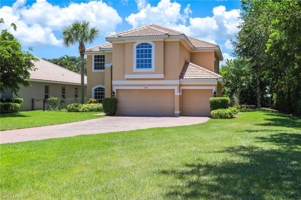 Very affordable 2 story home, perfectly situated in the Heart of Estero. This gorgeous home has fresh paint throughout, new trim, baseboards, crown molding, rectified ceramic tile floors and many other upgrades that add to its great value. The master bedroom w/balcony features a renovated bathroom. Also featured are custom closets, new washer/dryer, stainless steel appliances, travertine kitchen backsplash, upgraded HVAC system, new pool pump/heater and safety fence. The 3-car garage is complete with a wall storage system/toolbox/bench, 2 overhead storage racks, and comes pre-wired for an electric vehicle. The community has exceptionally low HOA fees, a picnic area w/gazebo and canoe/kayak storage/launch area.