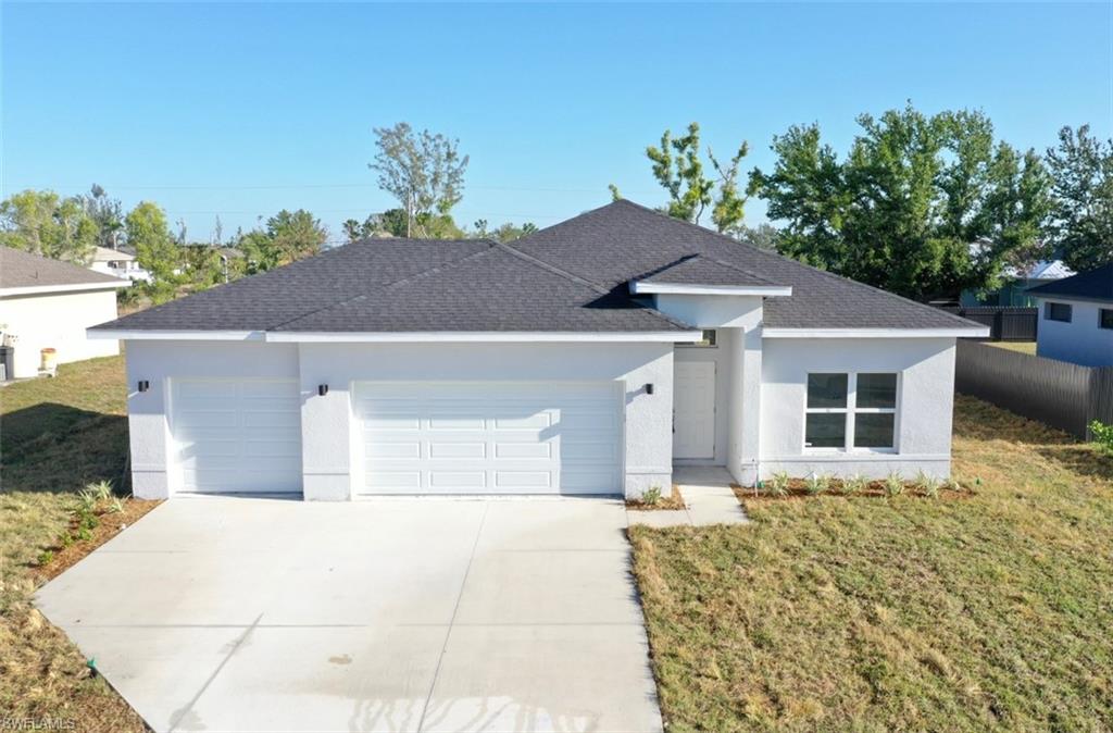 Marketing TitleLike-New Luxury Home with 3-Car Garage & Fenced Backyard | Lawn Care Included!

Experience the perfect blend of style, comfort, and convenience in this beautifully maintained, less-than-one-year-old home in the heart of Cape Coral! This spacious residence features 4 bedrooms (or 3 bedrooms plus a private office/study), 2 modern bathrooms, a 3-car garage, and a fully fenced backyard—ideal for relaxing, entertaining, or giving pets plenty of room to play. Designed with quality and functionality in mind, this home showcases 18-inch ceramic tile flooring throughout, elegant 42-inch soft-close wood cabinetry, stunning granite countertops, a stylish tile backsplash, and upgraded stainless steel appliances. The oversized 10-foot breakfast bar comfortably seats up to five, making it the perfect gathering space for family and friends.

Enjoy thoughtful upgrades throughout, including ceiling fans in every bedroom and on the covered lanai, plus the convenience of an indoor laundry room with a washer and dryer included. Lawn care is included in the rent, allowing you to enjoy a beautiful yard without the maintenance. Rent with confidence from a team committed to exceptional customer service and quality-built homes in one of Cape Coral's most desirable locations. We also have additional homes nearing completion, giving you the flexibility to choose a move-in date that fits your schedule.

Pre-leasing is quick and easy! Apply today, and once approved, reserve this home before it's gone by paying a Pre-Lease Hold Fee. Schedule your private tour today and secure this incredible home before someone else does!