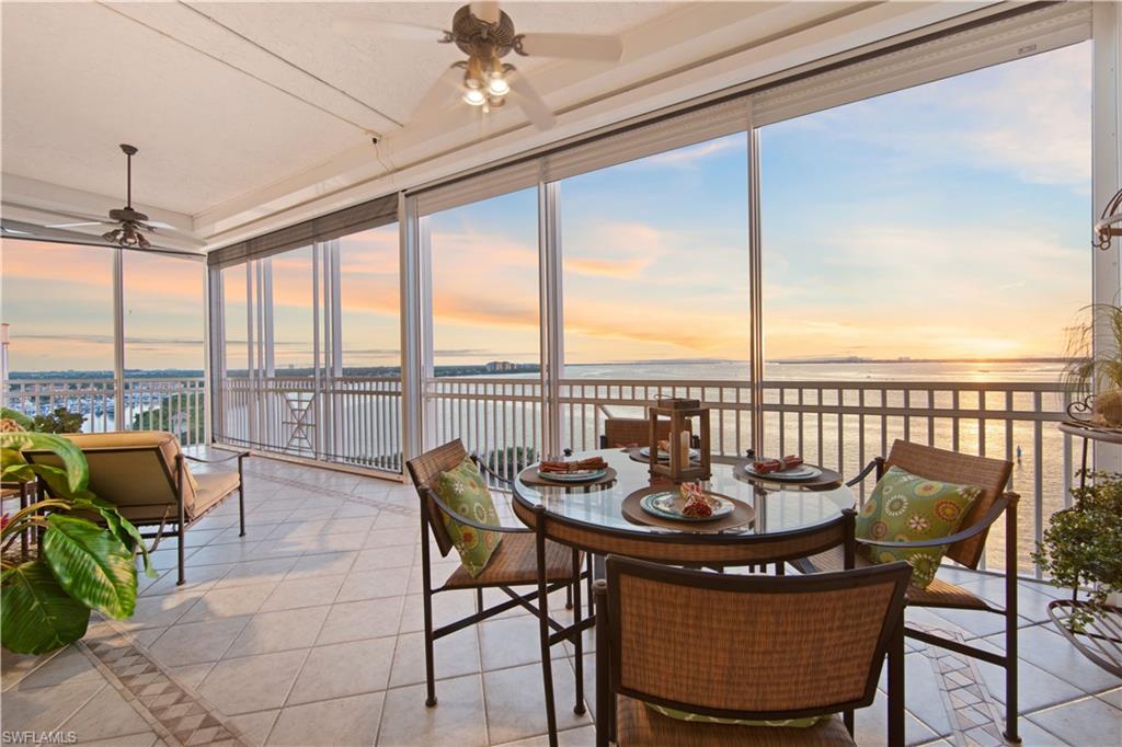 Best views in SWFL!Fabulous riverfront Penthouse with unobstructed river views offering picturesque panoramic sunsets & Sunrises! Feel like the water is right at your feet in This 3 bed 3 full bath former model with high ceilings,crown molding throughout,extended front lanai,master balcony,private guest balcony overlooking Gulf Harbour's champion golf course,electric storm shutters and electric roll up screens on lanai overlooking the 186 slip deep water marina w/slips avail for purchase or lease.Gulf Harbour Yacht & C.C. Is ranked #1 in SWFL Florida, offering the best golf & tennis Florida healthy lifestyle.Located 15 min from airport & a short drive to FMBeach,Captiva,shopping,restaurants & medical facilities.Use one of your 8 owners golf carts or bike down to the brand new 24,000 square foot wellness fitness facility that has everything you could ask for;smoothie cafe,TRX room,Cadillac/Reformers,30 complimentary fitness classes a week,TrackMan golf simulator,bar classes,cycle studio, weight room, and spa that has six massage therapists, manicurists,hair stylists,two restaurants & bars with indoor and outdoor dining.Resort style living at its best.Sports membership avail w/home.