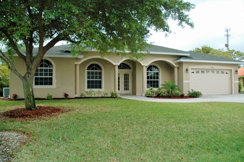 This home is a Must See remarkable 4 bedroom, plus den, 3 full bath, 2 car garage with pool, spa and golf course view.  Great home layout that provides outdoor views from almost everywhere in the home.  Huge screened lanai with pool, swim up table and seats, spa, and space on the lanai for a large outdoor kitchen and you already have the hot/cold water, drain and electrical power set up for you.  This renovated home includes New high quality paint inside and out, New duel zone A/C's.  New pool equipment and New pool/spa heater.  Beautiful tile and new carpet in bedrooms.  New stainless appliances in kitchen and New high quality granite in kitchen.  New Whirlpool washer and dryer. Lots of New lights and fans throughout the home.  New clean up sink in garage. New garage door opener.  New landscape package, and more.  Master bedroom has two walk in closets with lots of shelves for storage.  This is a must see home.  Mint Condition!  MOVE-IN-READY!  Quick response from seller.