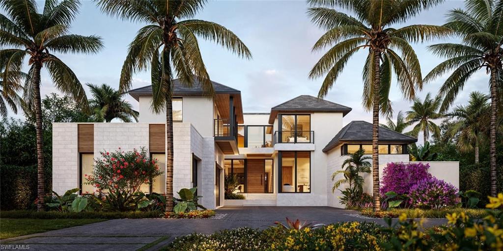 London Bay is pleased to present an exceptional estate located in the prestigious community of Port Royal, renowned for its luxurious waterfront living with direct access to the Gulf. This custom-designed residence encompasses an impressive 9,059 square feet and exhibits sophisticated contemporary architecture by Stofft Cooney Architects. The property comes fully furnished by Romanza Interior Design and features luxurious finishes and details throughout. Designed for optimal entertaining, this estate includes a formal dining room complemented by a wine bar, a club room, two dedicated studies, and a chef’s kitchen, which is further enhanced by a fully-equipped prep kitchen. The architectural design incorporates expansive glass walls that facilitate a seamless connection between indoor and outdoor living environments, leading to meticulously curated exterior spaces that feature a custom 63-foot pool and spa, an outdoor fireplace, and a fully equipped outdoor kitchen, all set within exquisite landscaping. The second level of the residence consists of an exercise room and a lounge that provides access to a balcony, in addition to private guest quarters, which include a luxurious VIP suite. The primary suite serves as a tranquil retreat, complete with dual walk-in closets and a spa-like bathroom that showcases high-end materials and fixtures. Additional practical features of the residence consist of laundry rooms on each floor, elevator and generator. This remarkable property is strategically situated mere moments away from the Port Royal Club and the vibrant shopping and dining options found on Third Street South and Fifth Avenue South, thus supporting a refined coastal lifestyle that adheres to the highest standards of luxury living. Completion is expected in May. Photos in this listing have been virtually rendered.