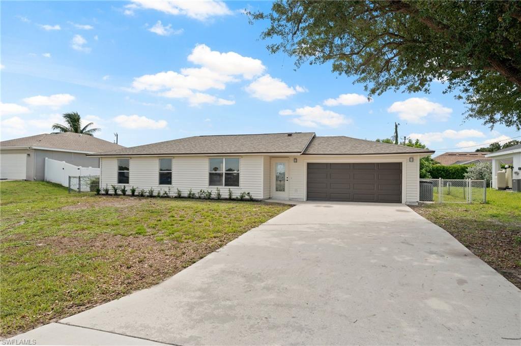 Move right into this beautifully updated 3-bedroom, 2-bath home in Cape Coral. Recent renovations include a brand-new kitchen, new flooring throughout, fresh interior and exterior paint, and a NEW ROOF, providing peace of mind for years to come. This home has already been connected to Cape Coral city water and sewer utilities, eliminating the need for a future utility conversion. Located in FLOOD ZONE X, so no flood insurance required. The whole house has hurricane shutters for peace of mind. 

Outside, you’ll find a fully fenced backyard with plenty of space for pets, play, or future outdoor living additions. Whether you’re looking for a primary residence, seasonal getaway, or investment property, this home offers a clean, updated interior and major system improvements that make ownership easy. Ready for its new owners to enjoy.