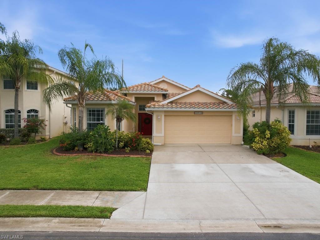 Experience comfortable Florida living in this well-appointed 3-bedroom, 2-bath home offering 2,044 sq ft of living space with a 2-car garage and serene lake views. The open floor plan is enhanced by an expansive living room with a tray ceiling, tile and luxury vinyl plank flooring throughout, and abundant natural light. A large formal dining room provides flexibility and can easily serve as a den or home office. The kitchen features stainless steel appliances, a breakfast nook, and seamless flow into the main living areas, ideal for everyday living and entertaining. The primary suite offers dual sinks, a soaking tub, a separate shower, a private water closet, and direct access to the screened lanai overlooking the lake. Additional highlights include a durable tile roof and a screened-in lanai perfect for relaxing or hosting guests. Located in the highly desirable Stoneybrook at Gateway community, residents enjoy an impressive array of amenities including a clubhouse, community pool and spa, fitness center, basketball, tennis, pickleball and volleyball courts, bike and jog paths, playground, library, and community park. Comcast internet & Cable are included in the low HOA fees, along with access to all recreational amenities. Conveniently situated near RSW International Airport, FGCU, Coconut Point Mall, Miromar Outlets, Gulf Coast Town Center, Hertz Arena, and Southwest Florida’s beautiful beaches/ This home offers both lifestyle and location.