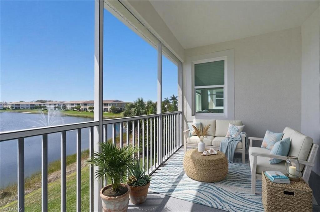 One or more photo(s) has been virtually staged, AI generated or rendered.  Experience some of the most breathtaking sunset and wide-water views in all of Arboretum from this beautifully appointed, like-new coach home. Completed in May 2024, the award-winning Oceangrove floor plan is the largest coach home offered in the community, combining spacious living with modern design and an unbeatable location.

Designed for effortless entertaining, the open-concept layout features three bedrooms, two full baths, and a two-car garage with an epoxy-coated floor. The executive kitchen is the heart of the home, showcasing elegant Calacatta Ultra quartz countertops, 42-inch upper cabinetry, Whirlpool appliances, a generous breakfast bar, and seamless flow into the dining area and Great Room.

Step through the sliding glass doors to your screened lanai, where panoramic southern exposure captures sparkling wide-water views, the community fountain, and spectacular Naples sunsets, the perfect backdrop for morning coffee or evening cocktails.

The spacious primary suite offers a peaceful retreat with tranquil water views, a large walk-in closet, and a beautifully appointed en-suite bath. Additional highlights include hurricane-impact windows and sliding glass doors, custom window blinds, and a Lennox air conditioning system.

Located in the heart of the vibrant Bayshore Arts District, Arboretum is just a short walk to Naples Botanical Garden, Celebration Park, the USOP National Pickleball Center, Rebecca's Wine Bar, and other popular local restaurants. Downtown Naples, Fifth Avenue South, world-class dining, shopping, and Gulf beaches are only three miles away.

Spend less time on maintenance and more time enjoying the Naples lifestyle. HOA fees include water, sewer, cable, internet, landscaping, and exterior building insurance, making everyday living refreshingly simple. Come experience the views, the lifestyle, and everything this exceptional Arboretum home has to offer!