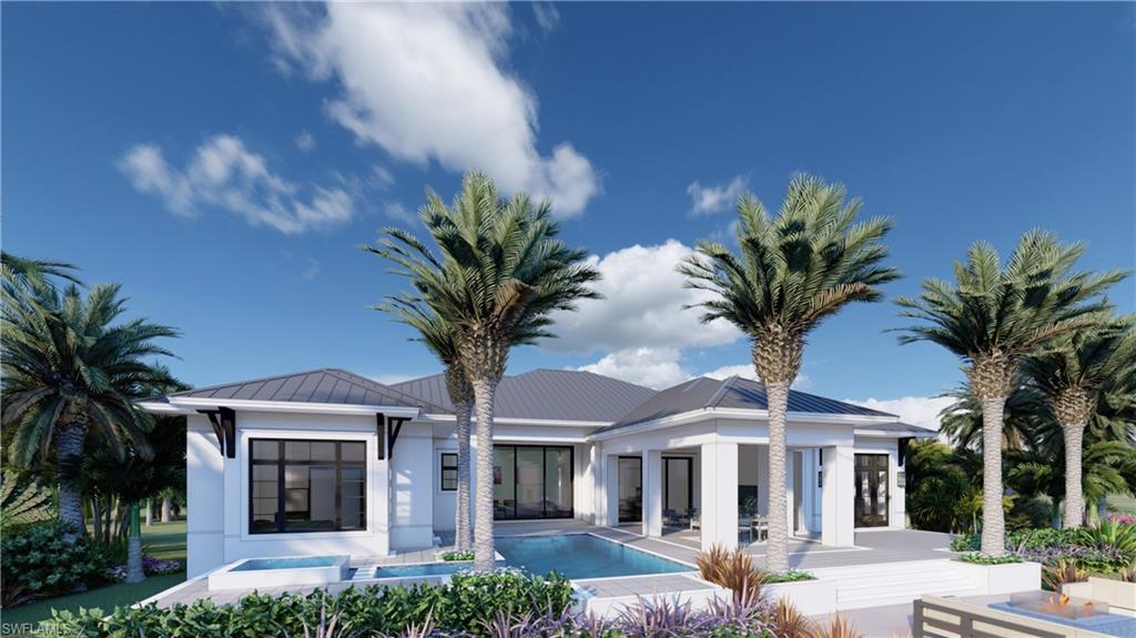 Enjoy the luxury lifestyle in this custom contemporary open concept home in the Moorings! Beautiful and impressive MHK Design. Located just blocks from the beach, this residence offers exquisite details including exposed wood beams. Remarkable Legno Bastone wide plank wood flooring throughout the house and porcelain tile in baths and laundry, an 80" pivot front door. With quality finishes all-wood custom cabinetry, built-in entertainment center with floating shelves, high-end appliances including Sub-Zero refrigeration, Wolf induction and convection cooking, Miele and Samsung appliances, no detail has been overlooked. Easy living is a dream in this home with cutting edge technology and automation: LED lighting, audio/video and security systems including a centralized Control4 system. Dual zone air with Dehumidifiers, linear vents and Wi-Fi thermostats, tankless water heaters, PGT modern Aluminum impact-resistant windows and doors, motorized roll down screens and shutters. The fully automated saltwater pool has state-of-the-art equipment and lighting, complemented by a beautiful travertine lanai, a convenient summer kitchen and fire pit, ideal for outdoor entertaining.