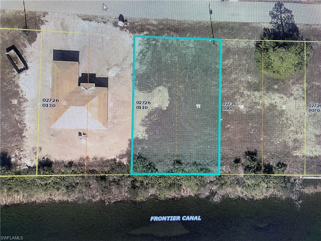 Very nice canal front lot on the Frontier Canal in Northwest Cape in area of newer homes. Lots of new construction in this part of Cape Coral. Close to Mariner High School and shopping. Quick access to Veterans Parkway. This is a great lot and won’t last. Take a drive by today and see for yourself. Sign on property.