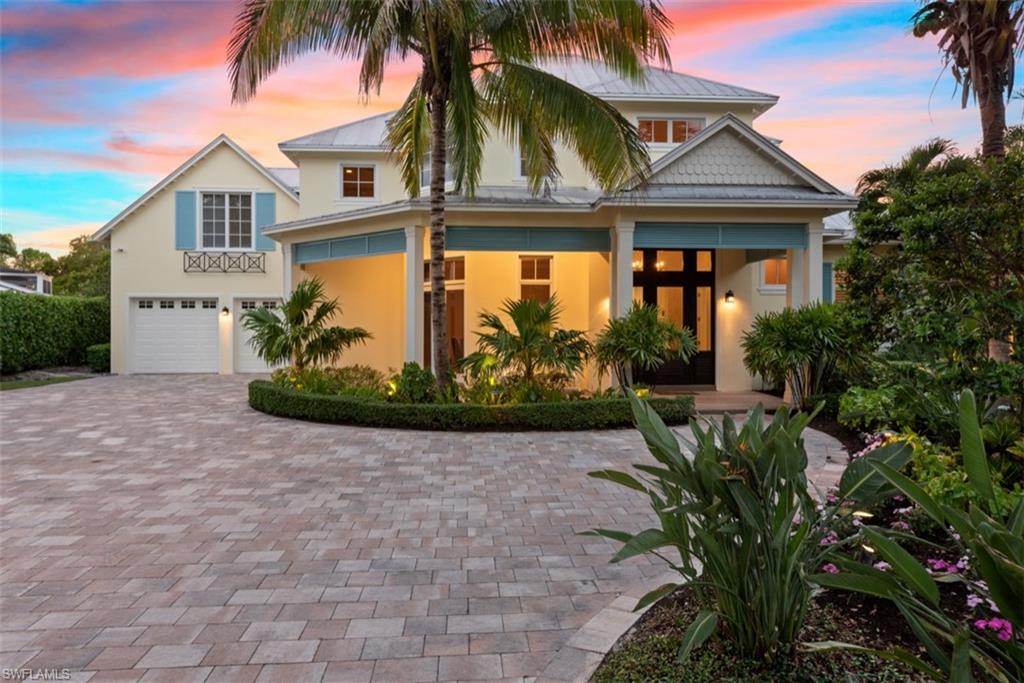 Welcome to 654 Broad Court S in beautiful Olde Naples. A modern 4000 sq ft masterpiece designed by award-winning architect Jon Kukk & built with pride by nationally recognized BCB homes & re-inspired by Collins Dupont Design Firm, along with award-winning landscape & pool designs by Windham Studio Inc. Located on a coveted street with privacy from through traffic and within walking distance to the beach and close to the fantastic 5th Ave S & Third Street restaurants & shops. This exceptional 4 bedroom, 4 bath home boasts a brand new resort pool area with a sun shelf, fire features, mood lighting, & an outdoor kitchen. Recent upgrades include all new pool equipment, new air handlers & an A/C unit, old Florida-style landscaping & landscape lighting. Additional features of this luxuriously modern estate include a grand Master bedroom, large guest suites, vaulted ceilings, Sub Zero, Viking gas range/oven, Wood-Mode cabinetry, & oversized garage and home is elevator ready . Do not miss the opportunity to own this extraordinary residence. 654 Broad court south at 11.5 (est) ft elevation has never had any hurricane damage nor water intrusion. Located in Naples X zone...