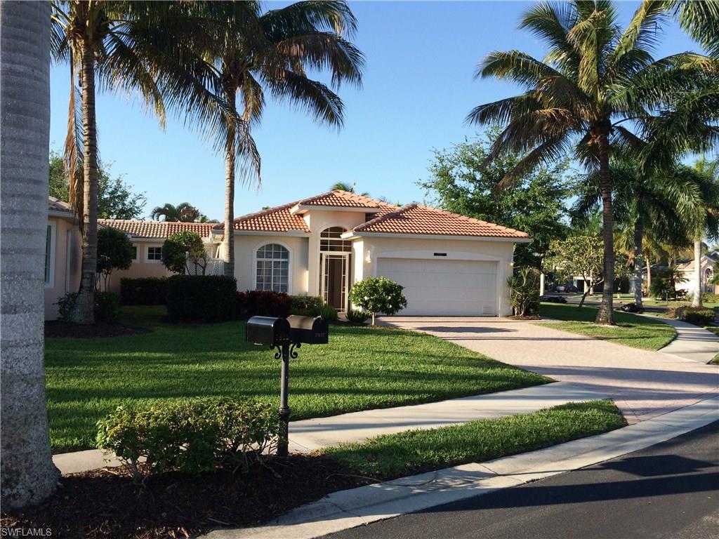 Wow!  Great home on an oversized corner lot, and cul de sac street in the highly sought after location in Ft. Myers, Reflection Lakes, gated community! There are many special features that have been added to the home; custom window treatments, plantation shutters, ceramic floor tile and laminate in all bedrooms, leaded glass front entry door, impact double glass French doors off the kitchen, leading on to a beautiful brick paver patio & pergola, with walkways leading from the driveway and around to the custom lanai.  The lanai features brick pavers, stand alone hot tub, foot bridge crossing over the pond and rock waterfall feature. Plenty of room for a pool here. The home features a locked and weather proof storage room, too!  There is no other home in Reflection Lakes quite like this!!  The low HOA fees include lawn and landscape maintenance, beautiful clubhouse with ball room, resort swimming pool/spa, fitness center, library, fenced playground, sand volleyball court, Har-Tru tennis courts, on site management and more!!  This home will not last long; perfect location within the community and perfect location outside the community!!