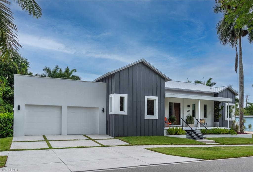 Attention to Detail is evident in every aspect of this Custom Mid-Century Modern Home from the construction to the Design. Contemporary Relaxed perfection is felt throughout this 3 Bedroom, 3 Bath Home w/Welcoming Front Patio, Volume Ceilings, Open Floor Plan, Private Executive Office/Study, Polished Concrete Flooring, Skip Trowel Finished Walls, & Custom Lighting. The Kitchen offers Quartz Counter top, Custom Cabinetry, top of the line Appliances, Butler’s Pantry & Dry Bar. Enter the Private Owners Suite through the French Style Doors giving way to the Cathedral Ceilings with Beams, Free Standing Soaking Tub, Separate Tiled Shower, Walk in Closet and views of the Pool area. Cubist style 2 Car Garage w/room for a work area & additional storage. Southeast Exposure Screened Lanai makes a tranquil outdoor Living Space with remote controlled Storm Shutters & outdoor Kitchen. Open Air Salt Water Pool with 3 Levels. Large Privately Enclosed Fenced Yard, Lush Floratam Grass, Raised Beds of assorted Beautiful Plants & Assorted Trees. Desired Prime Location to Downtown Historic Punta Gorda, Beautiful Charlotte Harbor, Peace River, Shopping, Great Dining and all Punta Gorda has to offer.