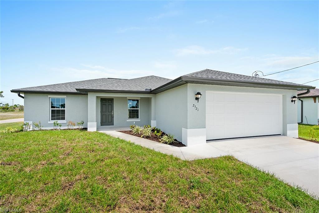 New construction!! The Sanibel floorplan in the Signature Series. Beautiful 3 bedroom home. Home includes a 1 year warranty and a 10 yr structural warranty. Open floor plan with cathedral ceilings and center island kitchen. Spacious living room leads to large covered lanai so you can enjoy the SW Florida lifestyle! Features include: Concrete Block Construction, Under truss lanai, Lenox 15 Seer high efficiency AC system, Moen plumbing fixtures, Dimensional Shingles, PGT Low E Insulated windows, 30” upper cabinets, stainless steel kitchen appliance package, irrigation system, water treatment system, 18" tile in kitchen and baths, walk in shower in master bath, Concrete Driveway. Pictures shown are of a completed home and features may differ. You will not find another new construction home at this price with this quality of construction.