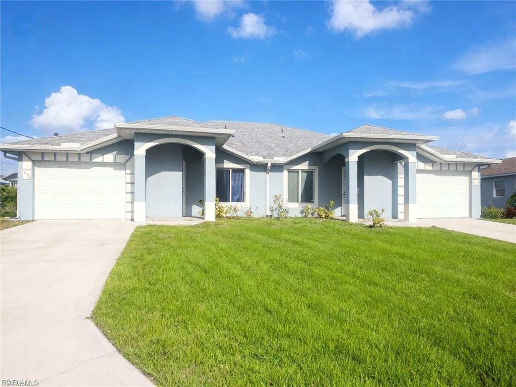 THE OPPORTUNITY OF A LIFETIME! Welcome to a prime investment opportunity nestled in Lehigh Acres! This Luxurious well-maintained duplex boasts not just one, but two lucrative units, provide flexibility and potential for increased rental income. Income Generation: With one side already rented, start earning from day one! Prime Location: Situated in a highly desirable area near SR 82, ensuring sustained demand from tenants. Build In 2022, And Yes! Well-Maintained: Both units have been meticulously cared for, minimizing maintenance costs. Investor's Dream: Perfect for both seasoned investors and newcomers looking to enter the real estate investment market. You Qualify for FHA? No problem. You will enjoy living in one side and start collecting Rent on day one. YOU KNOW THIS WON'T LAST SO CALL NOW