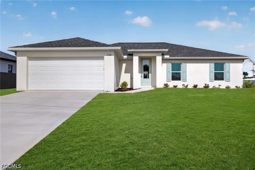 Be the first to live in this stunning brand-new corner home located in the growing NW Cape Coral area! This beautiful residence offers 4 bedrooms, 3 full bathrooms, and 1,818 square feet of thoughtfully designed living space with a bright, open-concept floor plan perfect for modern living.
Enjoy a stylish kitchen featuring quartz countertops, stainless steel appliances, and ample cabinet space, seamlessly flowing into the spacious living and dining areas. The split-bedroom layout provides added privacy, while tile flooring throughout means no carpet for easy maintenance.
A brand-new privacy fence will be installed, providing a fully fenced backyard perfect for relaxing, entertaining, or enjoying outdoor activities with added privacy.
Additional features include impact-resistant windows and doors, a spacious 2-car garage, and a desirable corner lot. Conveniently located near shopping, dining, schools, parks, and with easy access to major roads, this home offers both comfort and convenience.
Available for immediate occupancy. 
Schedule your private showing today!