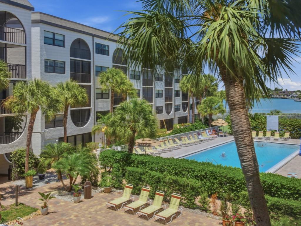 Enjoy island living from this Angler’s Cove residence overlooking the tropical courtyard and pool below. This condo offers an extended living area, impact windows and doors, in-unit washer and dryer, small dishwasher, new toilet, and a walk-in shower with no tub. Major systems have been updated with a water heater installed in 2023 and A/C installed in 2022.

Angler’s Cove is one of Marco Island’s popular waterfront communities, offering direct-access boating, floating docks, two pools, two hot tubs, tennis courts, waterfront dining nearby, and a relaxed resort-style setting. Weekly rentals are allowed, making this a flexible option for personal use, seasonal enjoyment, or rental income. A great opportunity to own in a well-located Marco Island waterfront community with resort-style amenities.