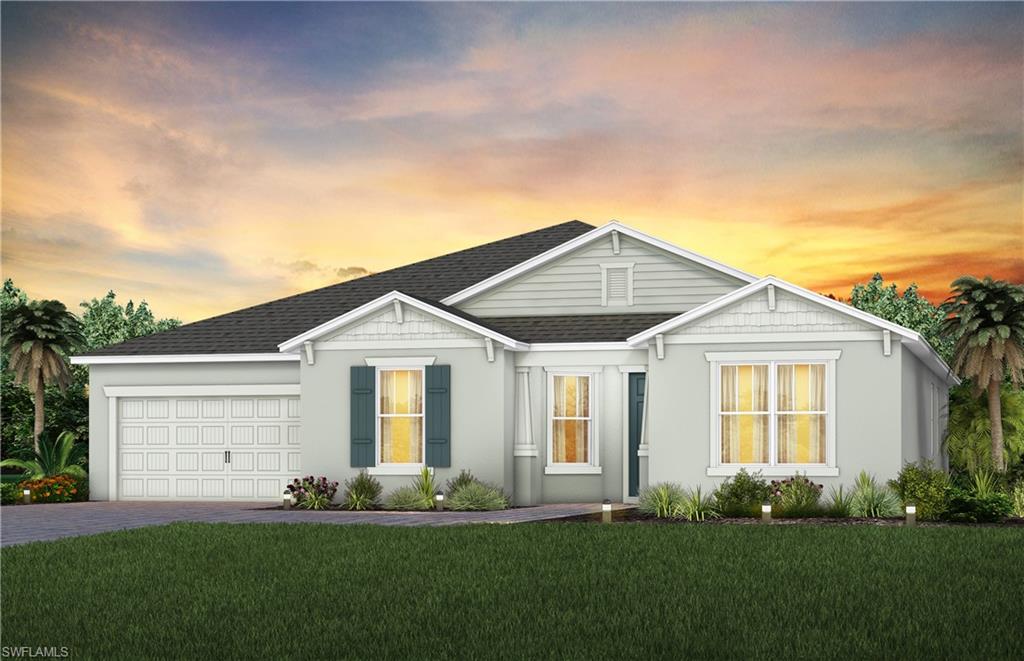 Enjoy the private amenities within Edgewater or the expansive green spaces and lake views, all with abundant town amenities within walking distance.  This Reverence floorplan home with pool is built for entertaining, kindles conversation with its open kitchen and fosters socialization in the gathering room. The spacious single-story layout also gives ample space to relax and rejuvenate.  Inside the home you will find an enclosed flex room, an extended covered lanai, built-in gas stainless steel kitchen appliances, quartz countertops, walk in shower in owner's suite, upgraded luxury vinyl plank flooring in main living areas, carpet in the bedrooms, additional golf-cart storage, and so much more! The generous Owner’s Suite offers a harbor, with a spa-like bath and a spacious walk-in closet. Stay active and have fun at Edgewater at Babcock Ranch, whether you’re enjoying the community pool, joining friends for food and shopping in Founder's Square, strolling through one of the nearby parks/trails, or attending Babcock events like concerts and farmers markets.  Photos are for illustration purposes only, options may vary.