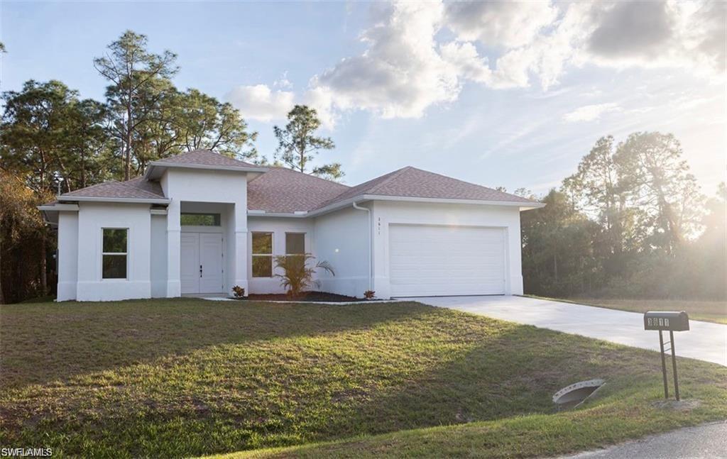 Home with separate accessory suite featuring private entrance & wet bar—ideal for guests or rental
income. Home offers 3 beds, 3 baths, and 1,800+ sq ft of open living with upgraded tile throughout. Situated on a .25-acre corner lot with canal and no HOA. Kitchen includes white cabinets, quartz counters, stainless appliances, walk-in pantry & large island. Open layout connects to patio for indoor-outdoor living. Close to I-75, downtown Fort Myers, shopping, dining & Gulf beaches