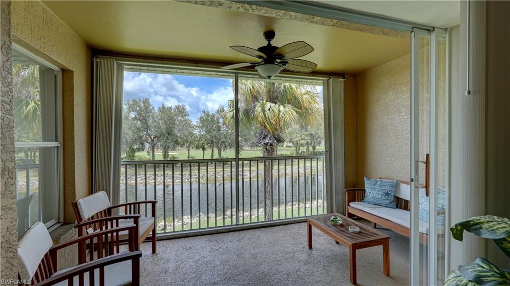 Turnkey furnished Dogwood Veranda located in Heritage Palms Golf & Country Club. This second-floor spacious floor plan offers 2 bedrooms, a den(or an extra bedroom), 2 bathrooms, and a detached 1-car garage. Enjoy beautiful views of the lake and golf course from the screened rear balcony, along with an additional screened front porch that provides extra outdoor living space. The kitchen features granite countertops, ample cabinet space, pantry and all appliances are included. Enjoy your meals with views of the lake and golf course from the breakfast nook or kitchen counter bar. And you also have your dining room area for formal meals with family and friends. The primary suite offers a walk-in closet and a private bathroom with a walk-in shower. Tile and carpet flooring are found throughout the home. Accordion shutters on the rear lanai provide added storm protection, and the A/C system was replaced in 2021. Heritage Palms is a gated bundled golf community offering two 18-hole golf courses, tennis, pickleball, bocce, fitness center, community pools and spas, clubhouse dining, and a full calendar of social activities. The recently opened Oasis Restaurant and Tiki Bar provides an additional gathering place for residents. Conveniently located near shopping, restaurants, healthcare facilities, RSW International Airport, and Southwest Florida beaches, this property is well suited as a primary residence or seasonal home.
Schedule your private showing today!