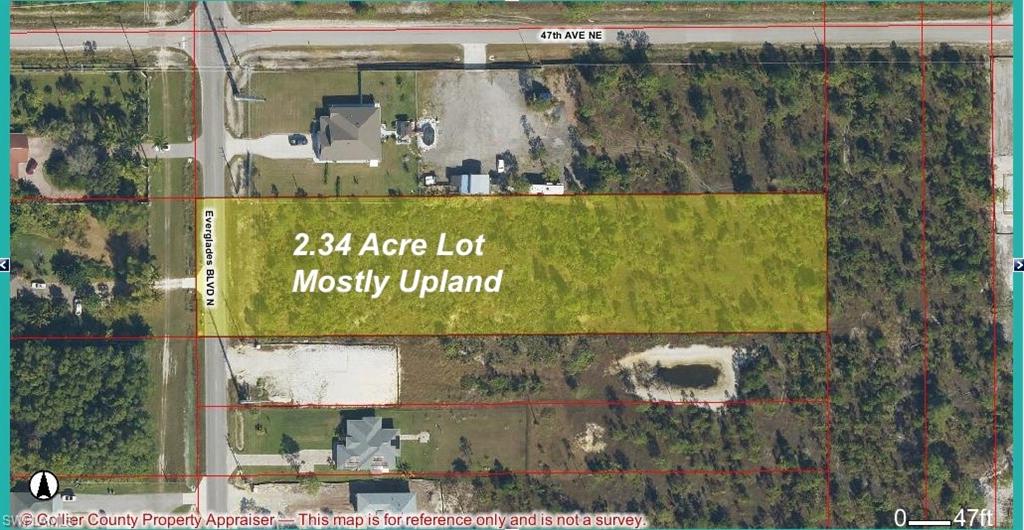 Opportunity to own a 2.34-acre buildable lot in the highly desirable Golden Gate Estates. Front has uplands.