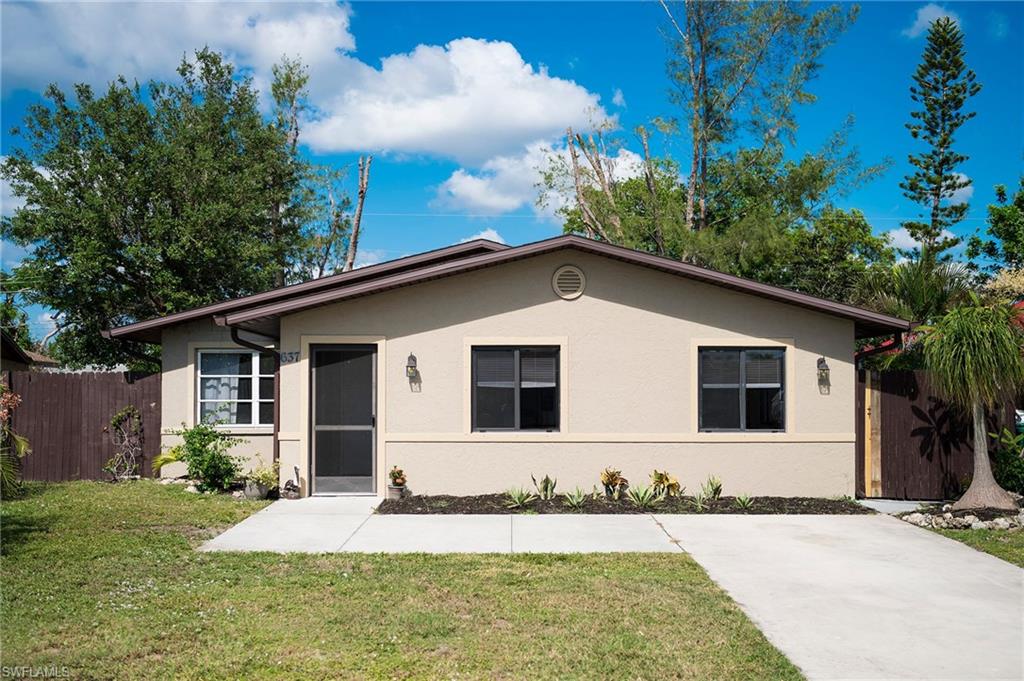 POOL HOME AVAILABLE IN POPULAR NAPLES PARK! Make an offer on this pool home that could be a great investment or your dream home near the beach.  Price recently reduced from $359K to $335K!
NOTE TO AGENTS - HOME IS VACANT - SHOW INSTANTLY WITH SUPRA!  Classic, well maintained, mature home in desirable 600 block of Naples Park.  Large, eat-in kitchen with dining area adjacent to the kitchen. Off the dining area is a 9 X 22 foot "bonus" room that can be used as a great room, family room or even an extra bedroom.  Good sized living room for elegant entertaining leads to the master bedroom with master bath and walk in closet, as well as the second bedroom.  Both bedrooms open to the large pool through sliding glass doors.  The pool deck is large with a very high, spacious screened-in area.  The pool looks out onto a large, completely fenced in back and side yard.  A storage shed is tucked away almost out of view but very accessible.  Gorgeous tile floors adorn every room including the two bathrooms.  This home had a major upgrade in 2010 with new roof, air conditioner and appliances.  A new water heater was installed in 2014 and new electrical panels in 2017.
