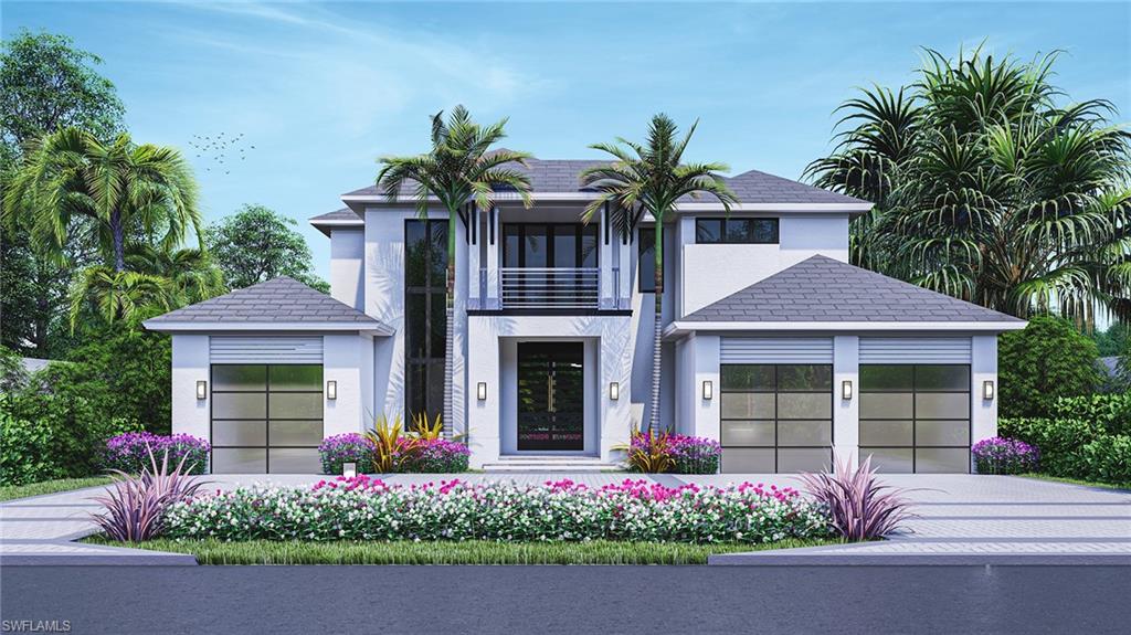 H1501 Casual elegance comes to mind when you view the well thought out details of this innovative coastal contemporary home currently being completed by renowned builders Conner & Gaskins Unlimited. The inviting casual family room beckons from your chef's island kitchen with custom Italian cabinets from "Interns Cucine, wolf - Sub Zero appliances and quartz counters. adjacent is both a formal living and dining room with warm wide plank wood flooring, all opening to the spectacular outdoor area featuring two covered entertaining spaces, outdoor kitchen, negative edge pool and spa and DEEDED BAY VIEWS. Two ensuite bedrooms complete the first floor. The second floor includes a tranquil owner's suite which covers the entire back of the floor and features a spacious spa-like bath dual walk-in- closets and private terrace with spectacular Naples Bay views. Two additional guest suites complete the second floor. Additional features include temperature controlled wine room, smart lighting and home automation, fire pit area, dock and so much more.