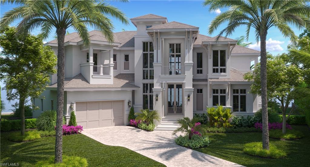 Experience the pinnacle of waterfront luxury in this newly constructed estate by Aqua Custom Homes, offering 5,037 square feet under air and over 7,000 square feet of total living space. From the moment you step through the front door, you are greeted by breathtaking, unobstructed wide water views that set the tone for the entire residence.

The main level is defined by soaring 13-foot ceilings, accented with exquisite decorative beam details, and expansive living spaces designed for both grand entertaining and relaxed coastal living. At the heart of the home, the chef’s kitchen is impeccably appointed with a full Sub-Zero and Wolf appliance suite, complemented by a thoughtfully designed walk-in pantry and scullery with custom cabinetry.

The first-floor primary suite is a private retreat, featuring serene water views, a spa-inspired bath, and a generously sized walk-in closet. A richly detailed study—complete with paneled walls, a beamed ceiling, and waterfront vistas—offers an elegant workspace or library. Wide plank wood flooring flows seamlessly throughout the home, enhancing its refined, cohesive design.

Upstairs, four spacious ensuite bedrooms each feature their own walk-in closet, providing comfort and privacy for family and guests alike. The second level also includes a loft, morning bar, laundry room, and access to an oversized balcony—perfect for enjoying sweeping views and coastal breezes.

Outdoor living is equally impressive, showcasing a stunning resort-style pool and spa set against the backdrop of expansive water views. The large covered lanai is outfitted with motorized screens and shutters for year-round enjoyment, while the fully equipped outdoor kitchen—complete with grill, sink, undercounter refrigerator, and ice maker—creates the ideal setting for effortless entertaining.

With over 161 feet of pristine water frontage, the property offers ample space for a future dock and lifts. Boating enthusiasts will appreciate the fast, direct Gulf access with no bridges, making this an exceptional opportunity to enjoy the very best of waterfront living.
