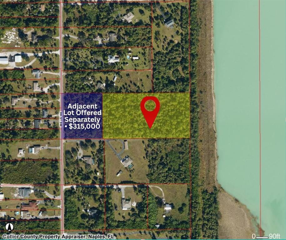 100% UPLAND prime 4.80-acre lot in Golden Gate Estates, ideally located just minutes from 951/Collier Blvd. This spacious parcel offers exceptional flexibility to build a custom estate home with room for a pool, guesthouse, barn, or hobby space, while preserving privacy and tranquility. Zoned to allow two residences—one main home and one guest house. Per FEMA DFIRM mapping, the property is located in Flood Zone X; flood insurance is not currently required by the lender (subject to change). DEP report available upon request. Additional opportunity: an adjacent 2.25-acre, 100% upland lot is also available (MLS #225070297), creating a combined 7.05-acre estate. Conveniently situated 5.4 miles to Publix, shopping, dining, and top-rated schools, with easy access to I-75 (8 miles via Pine Ridge Rd), Physicians Regional – Pine Ridge (8 miles), and RSW International Airport (33 miles). Enjoy proximity to Naples beaches, boating, and championship golf, making this an outstanding opportunity to build a private retreat in one of Naples’ fastest-growing communities.