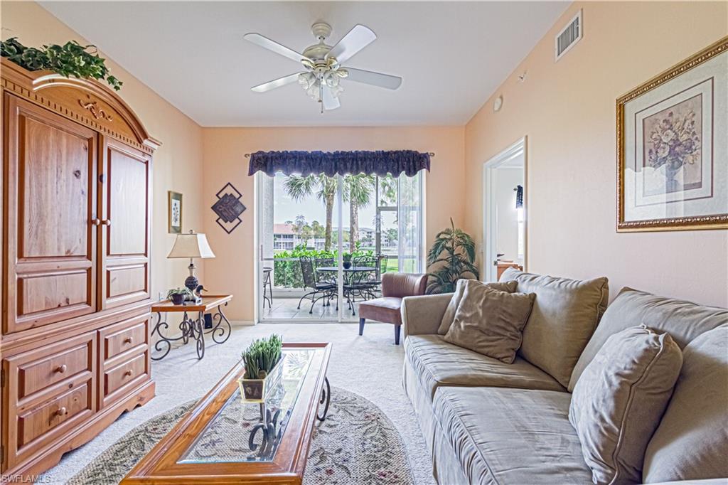 Lovely 1st floor 2 bedroom/2 bath Turnkey Furnished condo with GOLF INCLUDED!  This exceptionally clean, move in ready condo features a split bedroom floor plan with large bedrooms and walk in closets, a spacious eat in kitchen and is conveniently located directly across from the very socially active pool.  Enjoy the exceptional view of the golf course, lake and fountain from your private screened lanai.  Discover Forest Glen, an award winning bundled golf community that also features tennis, pickle ball, miles of nature trails and beautifully maintained.  Conveniently located close to downtown beaches and Fifth Ave.