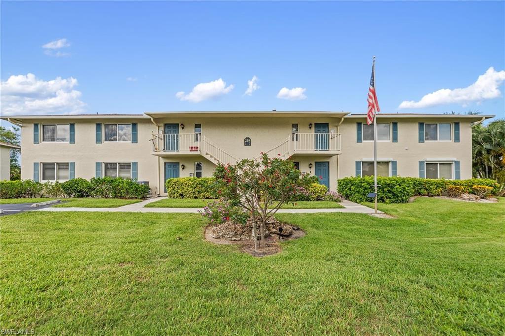 Enjoy stunning golf course views and breathtaking sunsets from the screened balcony of this beautifully updated second-floor, 2-bedroom, 2-bath condominium overlooking the 6th fairway of the Pines Golf Course. Bright and airy throughout, this partially furnished residence features high tray ceilings, tile flooring throughout the main living areas and an open layout designed for comfortable living. The updated kitchen offers granite countertops, stainless steel appliances, shaker-style cabinetry, a tile backsplash, pantry, ample storage, and both an eat-in dining space and formal dining area. The spacious primary suite includes a walk-in closet and an updated bath with a large vanity. A laundry area is conveniently located within the residence. 

Located within the sought-after Glades Golf & Country Club, residents enjoy unlimited play on two renovated golf courses designed by Gordon Lewis, along with pickleball and tennis courts, nine swimming pools, a pro shop, clubhouse, restaurant, and an active social calendar. Just minutes from downtown Naples, you'll be close to fine dining, shopping, entertainment, and the white-sand beaches that make Naples famous. This is an exceptional opportunity to enjoy the Southwest Florida lifestyle at an affordable price.