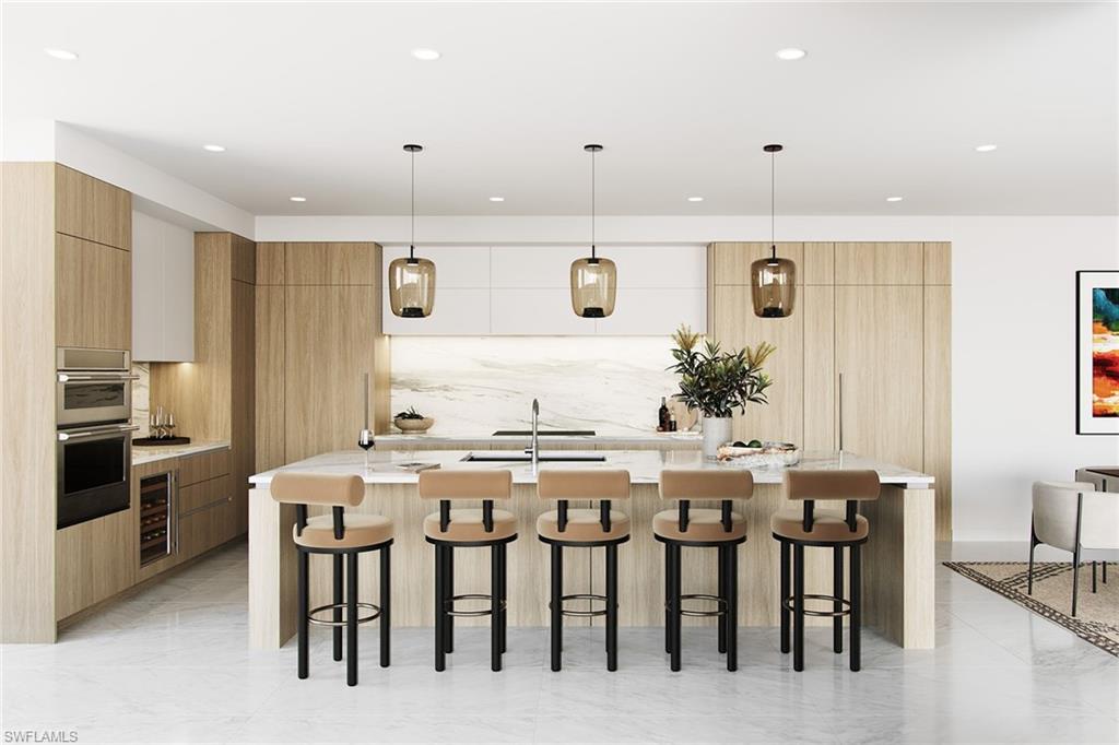 At the pinnacle of The Island at West Bay, this exclusive grand penthouse redefines waterfront luxury living. Enjoy the rare combination of privacy, elegance and panoramic views of Estero Bay, the Gulf, and the surrounding nature preserve. The spacious, modern interior embraces coastal sophistication, highlighted by soaring 11-foot ceilings and a chef-inspired kitchen that anchors the home. An expansive great room offers refined comfort and architectural elegance, while the dining area is designed for elevated entertaining. The inviting family room and versatile den/media room provide intimate spaces for gathering and relaxation. A private elevator ensures discreet access, and the indulgent primary suite features a spa-like bath retreat for ultimate serenity. Two gracious glass-railed terraces enhance the experience of seamless indoor-outdoor living, evoking tranquility and grandeur of waterfront life. Owners will enjoy a curated collection of resort-style amenities, including a private beach club, a rooftop retreat designed for relaxation and social gatherings, 24/7 staffed lobby, sports lounge with swing simulator and access to championship golf that complements the active lifestyle in West Bay. As the final neighborhood within the prestigious West Bay Club, this exclusive enclave is brought to you by Kolter Urban, a leader in luxury development across Florida, in collaboration with the acclaimed architectural firm Garcia Stromberg.